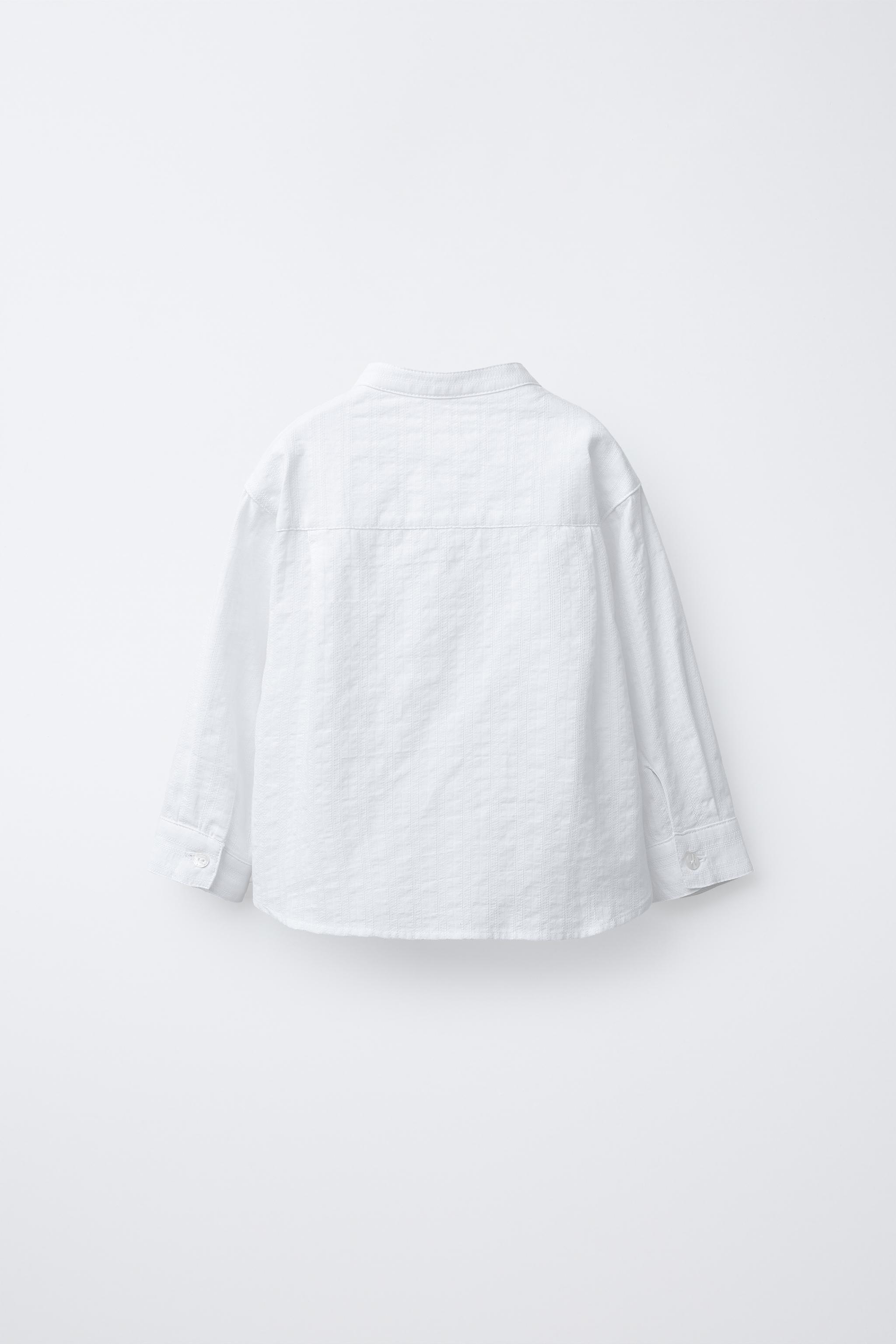 TEXTURED MANDARIN COLLAR SHIRT